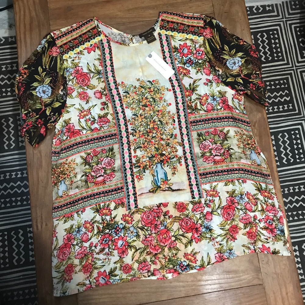 🦋 Anthropologie Vineet Bahl Tori Embroidered Blouse